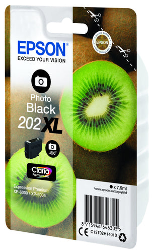 Epson Kiwi Singlepack Photo Black 202XL Claria Premium Ink Epson Kiwi Singlepack Photo Black 202XL Claria Premium Ink